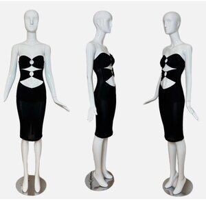 D&G by Dolce & Gabbana 00's vintage black cut out dress